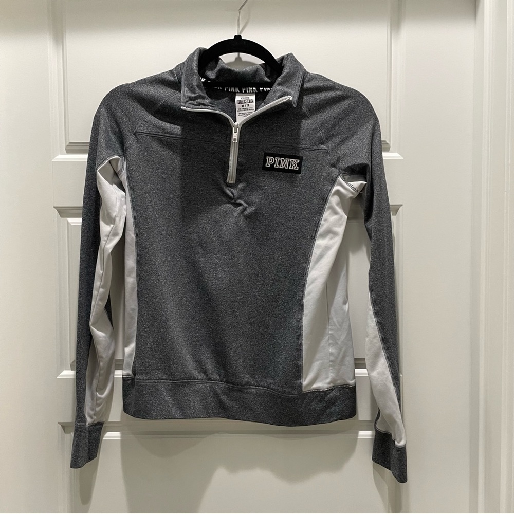 Victoria’s Secret PINK Ultimate Grey Long Sleeve Quarter Zip